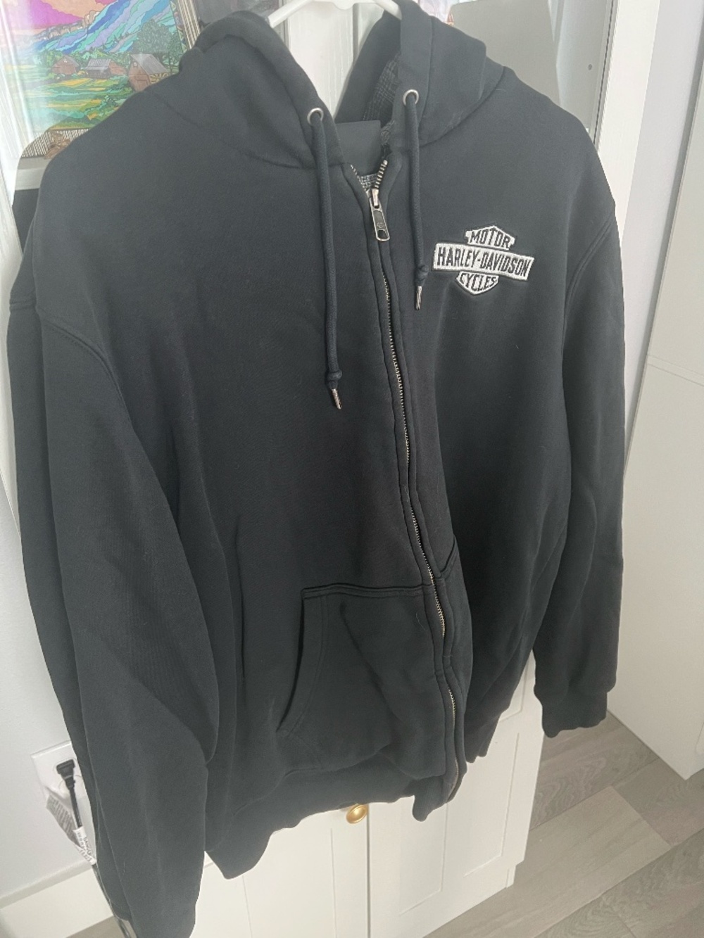 Men's Harley Davidson Hoodie-Zip-Up, Size Large